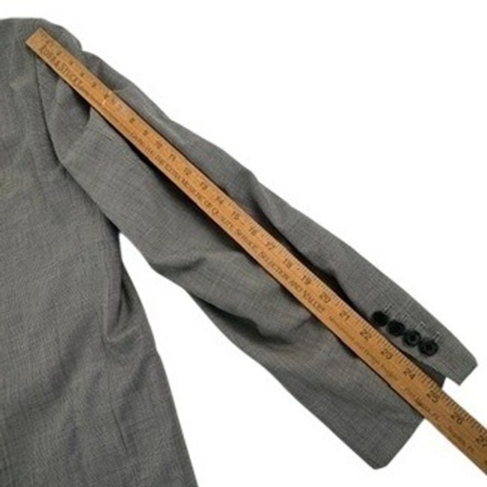 Marzoni Mens Blazer 48R Gray Plaid Lanificio di Marzoni Wool Silk Blend 3 Button - Picture 12 of 15